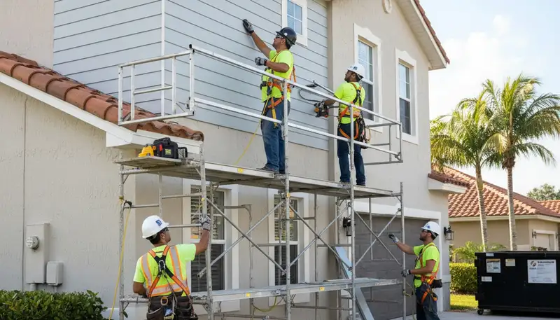 Vinyl siding installation in Tampa, FL for a residential home exterior in a professional siding project