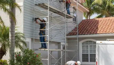 Vinyl siding installation in Tampa, FL for a residential home exterior up close