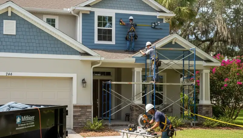 Vinyl siding installation by Tampa, FL siding contractor for residential exterior protection