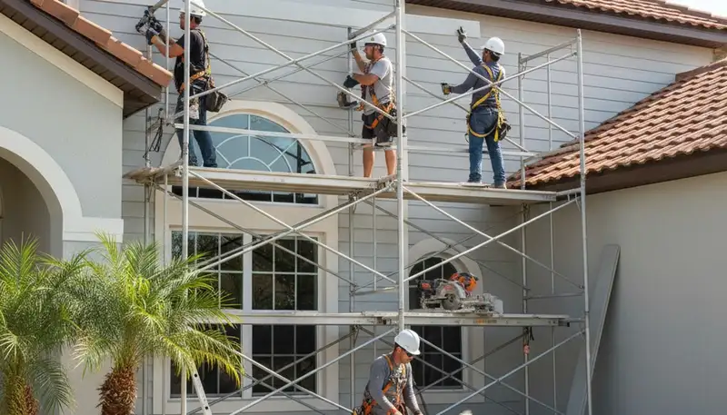 Vinyl siding installation by Tampa, FL siding contractor for a home exterior upgrade